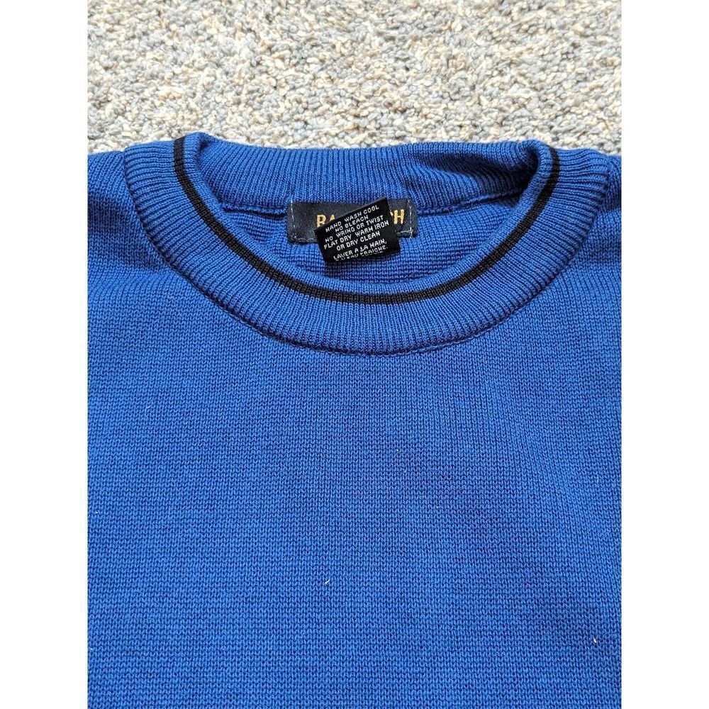 Bachrach Men's Blue Crewneck Cotton Ribbed Knit Long-Sleeve Sweater Size 2XL - Picture 4 of 6